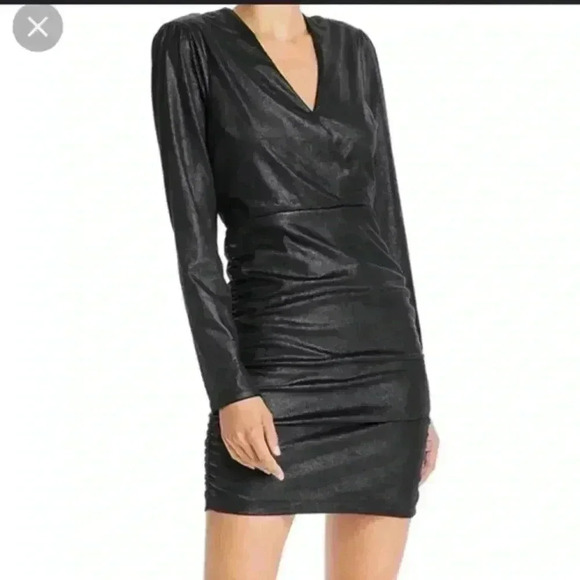 Likely Revolve Gwendolyn Ruched Long Sleeve Bold Shoulder Black Womens